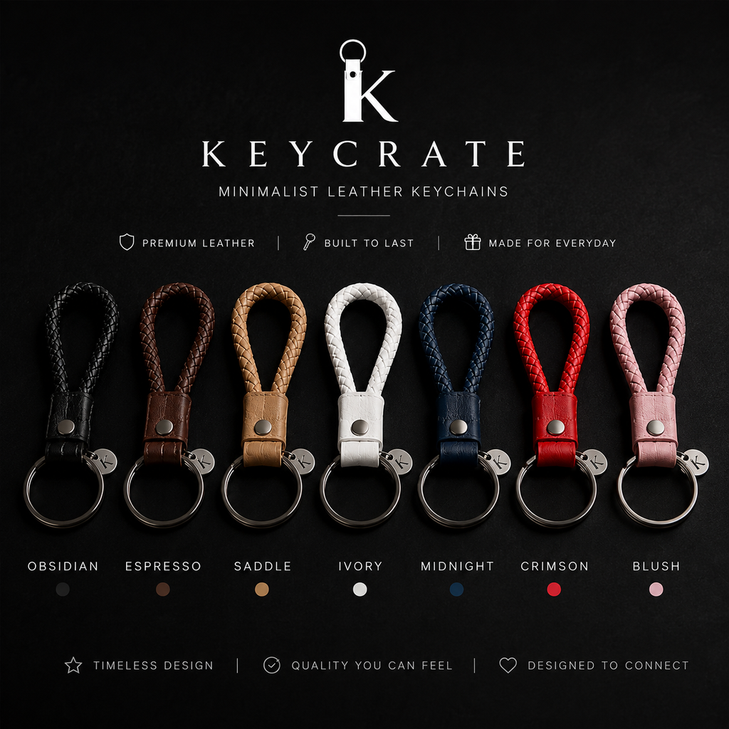 Braided Leather Keyring
