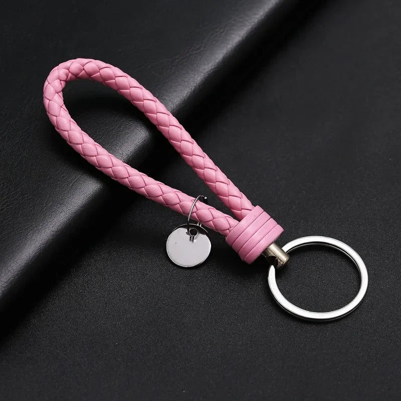 Braided Leather Keyring