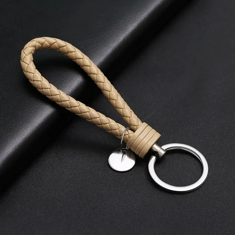 Braided Leather Keyring