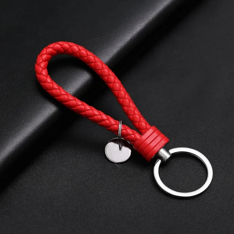 Braided Leather Keyring