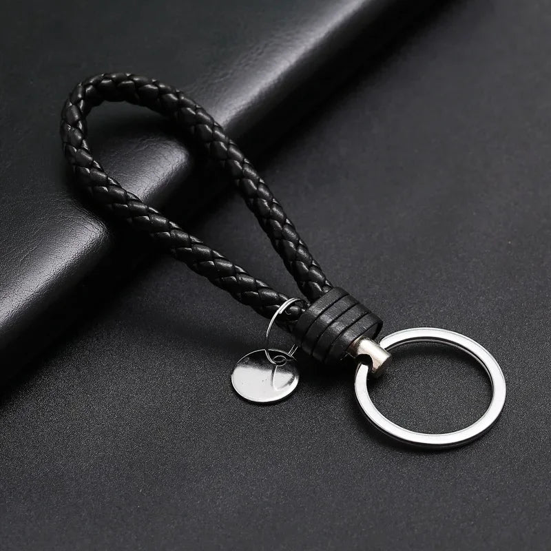 Braided Leather Keyring