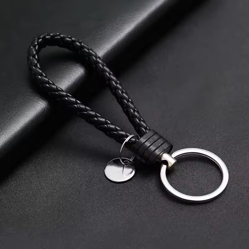 Braided Leather Keyring